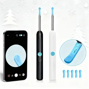 Wireless Earwax Removal Tool, Earwax Cleaner with Camera, Rechargeable Visual Earwax Cleaning Kit, Earwax Removal Kit, Compatible with iOS and Android Systems