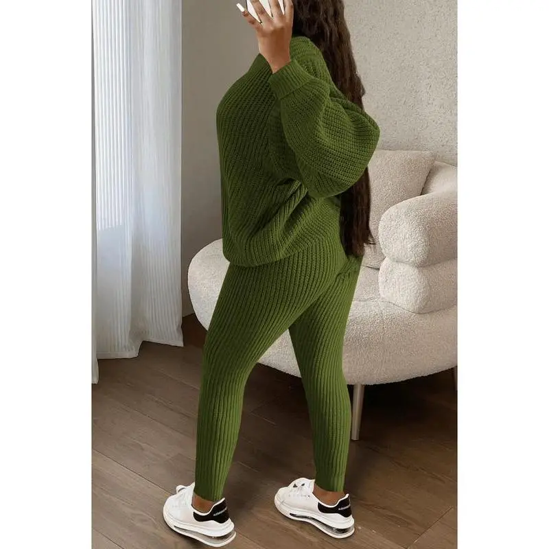 Chic Women's Solid Drop Shoulder Sweater & Drawstring Waist Pants Two-piece Set, Fall Outfits, Casual Fashion Cozy Knitwear Set for Daily Outdoor Wear, Women's Matching Knitwear for Fall & Winter, Womenswear & Underwear, Suits�� gift�� Chic Women's Solid Drop Shoulder Sweater & Drawstring Waist Pants Two-piece Set, Fall Outfits, Casual Fashion Cozy Knitwear Set for Daily Outdoor Wear, Women's Matching Knitwear for Fall & Winter, Womenswear & Underwear, Suits�� gift��