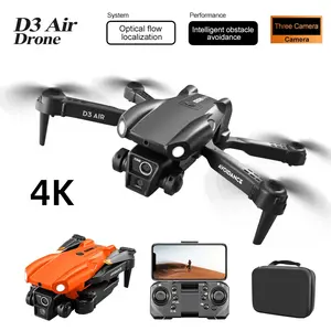 D3 Air Drone with 4K Three Cameras, Foldable RC Quadcopter with Intelligent Obstacle Avoidance, Optical Flow Localization, Real-Time FPV Transmission, Ideal for Beginners & Kids