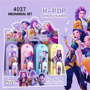 Kpop Demon Girl Style Mechanical Pencil 4037 Set Cute Anime Stationery Smooth Writing Pen Gift Back to School Must-Have