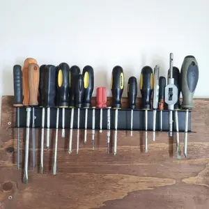 23 Hole Screwdriver Storage Rack, Space Saving Multi-Hole Heavy Duty Metal Organizer, Tool Holder for Garage and Workshop, Durable Metal Hook and Shelf