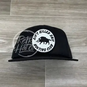 Ain’t Killed Shit on Black Retro Rope Hat patch trucker