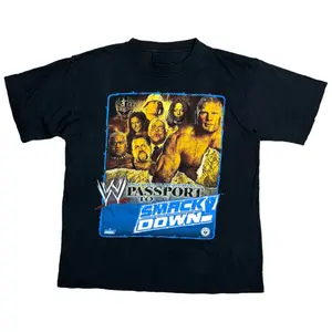 Vintage 2003 Passport To Smackdown Double Sided Graphic Tee - WWE - Brock Lesnar - John Cena - Wrestling Shirt