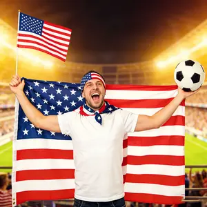 3x5 FT American Flag, Star-Shaped Stitching Stripes, Heavy Nylon And Brass Buttonholes, Indelible And Durable Patriotic Flag Used Indoors And Outdoors, Which Is Very Suitable For The 2026 World Cup, Sports Competitions, Fans' Parties And Home Decoration.