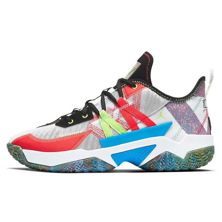 Jordan Air Westbrook One Take 2 Pf White Multi' Retro Cushioned Durable Low Top Basketball Shoes Men's CW2458-101