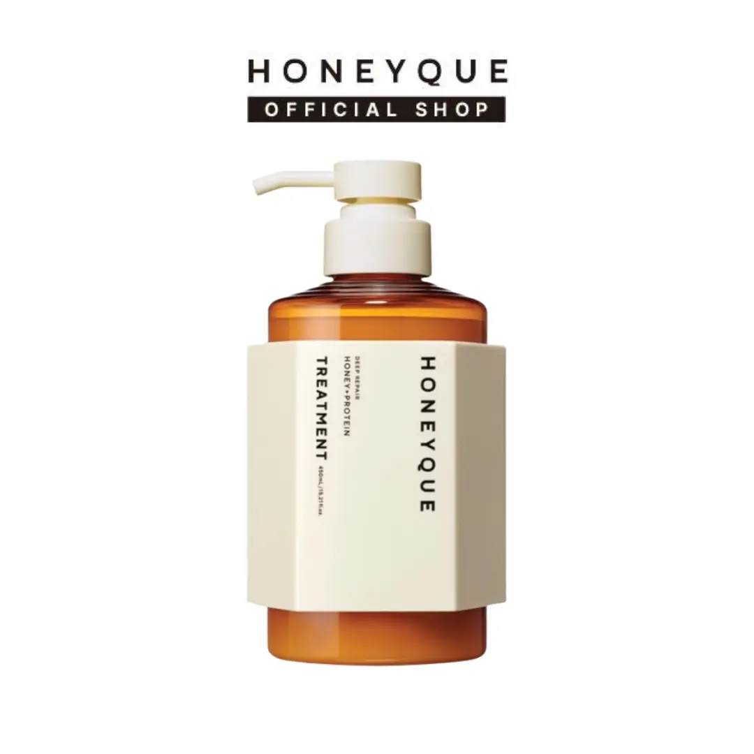 Honeyque Official Shop - Honeyque Deep Repair Moist Treatment 450ml | Manuka Honey Protein Hair Repair for Dry, Damaged, Frizzy Hair | Smooth, Silky, Hydrating, Salon Quality Haircare