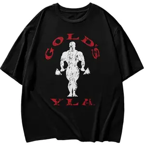 Gold's Gym Weightlifting Graphic Tee, Men's Cotton Soft T-Shirt for Workout Sessions Bodybuilding Competitions & Fitness Lifestyle, Comfortable Bodybuilding Apparel for Training Enthusiasts PLK0045