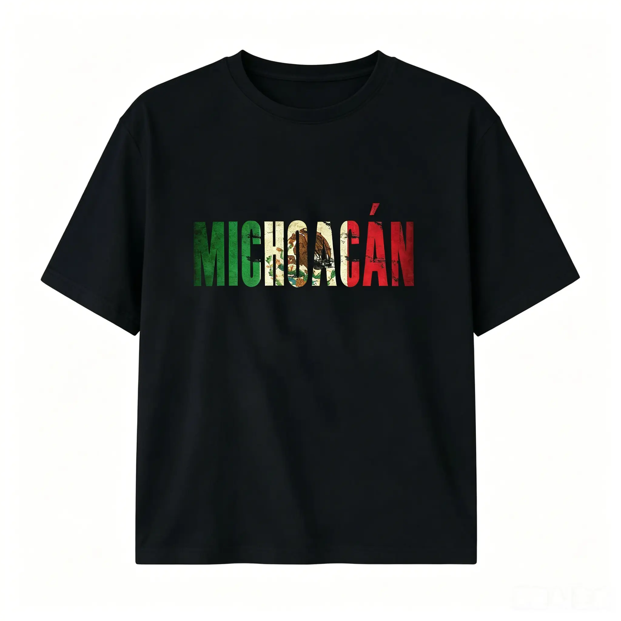 Unisex Comfortable Cotton Round Neck T-Shirt - Michoacan Mexico Flag Graphic, Women’s Casual Sports Streetwear Top