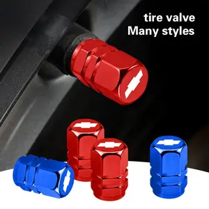 Metal Car Tire Valve Caps Wheel Dust Cover For Chevrolet Corvette Montana TrailBlazer Silverado Traverse Camaro Suburban Equinox Bolt Cruze Malibu Colorado Trax SS Spark Captiva Onix Spin Impala Cobalt
