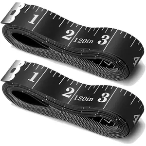 Tape Measure Body Measuring Tape, 120 Inch Soft Fabric Measuring Tape for Sewing Cloth Measurement, Double Scale Tailor Ruler for Weight Loss Medical Measurement Nursing Craft(2 Pack/Black)
