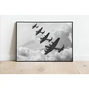 No Framed, Lancaster Bomber, Fighter Planes Poster, 1944 Bombers Planes
