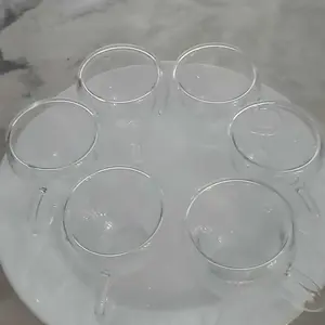 2.5oz Double Walled Espresso Coffee Cups Set of 6 with Handle,Express Shots Glass Cup,Tazas de Cafe Expreso,Espresso Drinkware,Borosilicate, Aesthetic Handmade