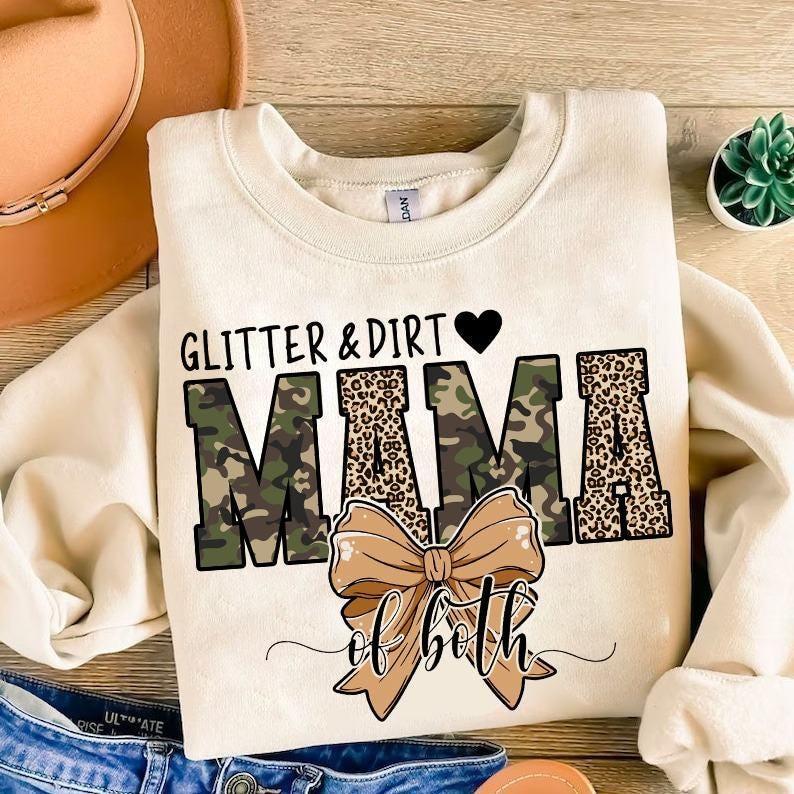 Camo Bow Glitter and Dirt Mama Of Bo …