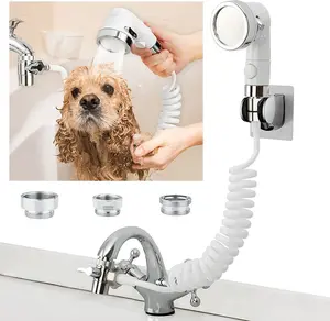 Dog Bathing Faucet Sprayer Attachment  Hose Shower Set for Pets, Laundry, and Bathroom Use ZCONIEY