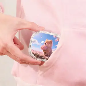 Cherry Blossom Pomeranian Printed Braces Box, Sealed Portable Orthodontic Retainer Storage Case, Dust-Proof Drop-Resistant Invisible Braces Box