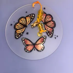 Butterfly Bookmark with Colorful Design and Orange String for Book Lovers