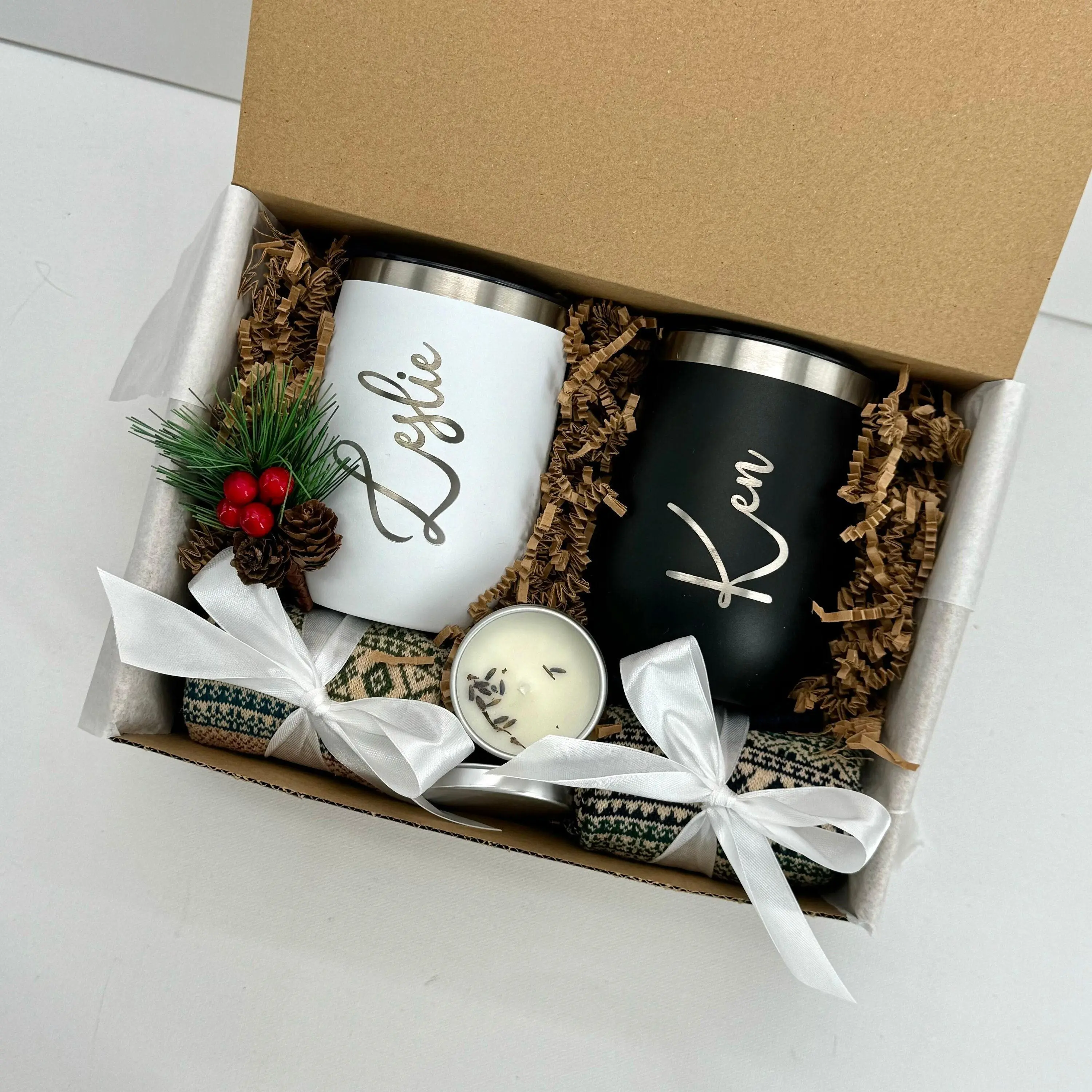Christmas Gift Box For Couple Personalized Hygge Gift For Two Happy Holidays