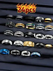 Punk Style Rhinestone Decor Ring Set, Stackable Rings, Stacking Rings, Trendy Hip Hop Ring, Fashionable Jewelry for Party & Daily Clothing Decor for Boy, Birthday Gift