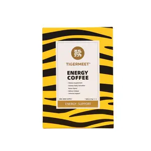 TIGERMEET Functional Energy Instant Coffee, Premium Arabica Herbal Blend, Sugar-Free Daily Energy Coffee, 6 Sachets