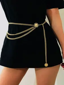 Women's Elegant Chain Belt, Fashionable Waist Chain Belt, Elegant Belt Buckle for Party, Daily Clothing Decor, Trendy All-match & Exquisite Jewelry for Birthday Gift