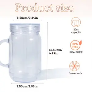 20 oz Mason Snow Globe Tumbler BPA Free Freezer Safe 8.50cm x 16.50cm x 7.50cm Capacity Drinkware
