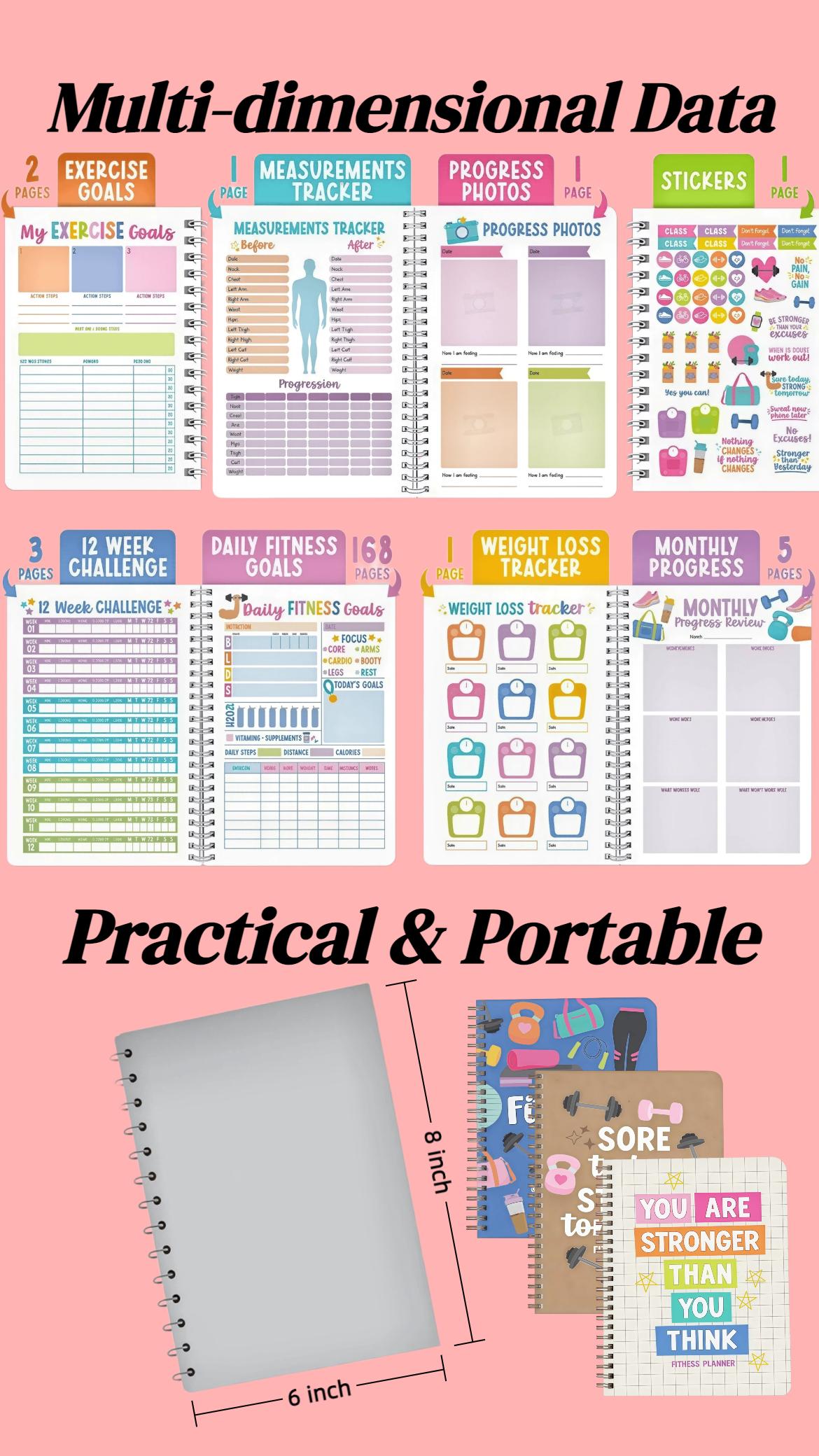 Workout Journal for Women - Undated Fitness Log, Exercise Planner & Weight Loss Tracker, Health & Fitness Journal 2026