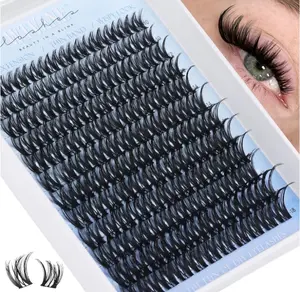 Flora Lash Clusters Wispy Eyelash Clusters 10-18mm Cluster Eyelash Extensions D-Curl Individual Lashes Natural Lash Clusters Eyelash Extension with Thin Band Lashes Clusters for Beginners by WTVANE