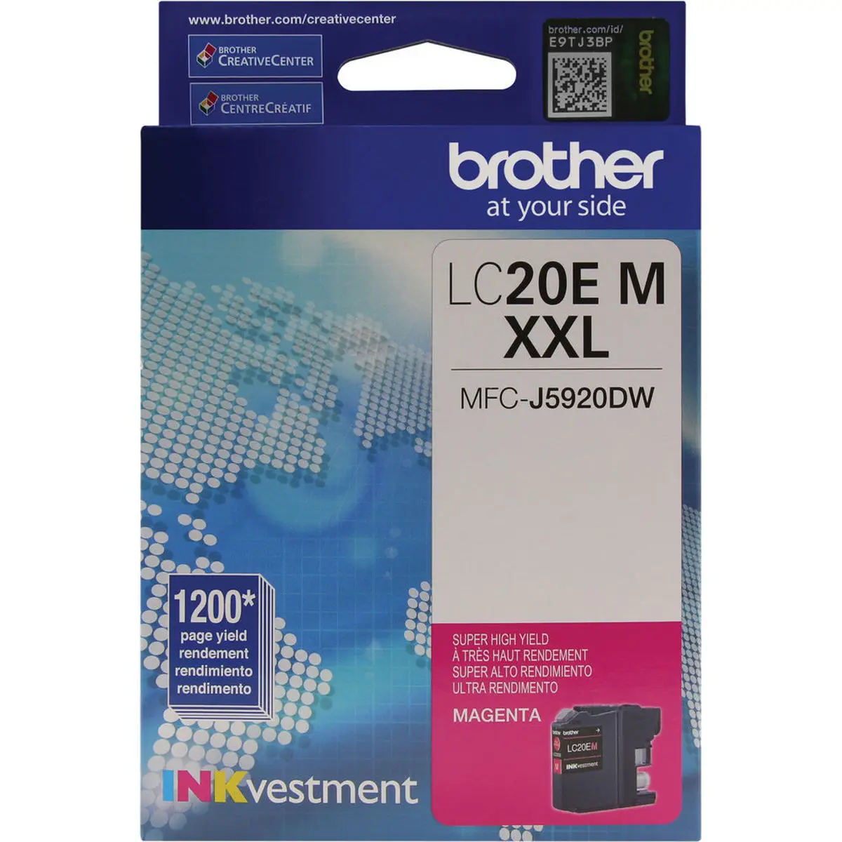 Brother LC20E INKvestment Super Yield Print Ink Cartridge, 1200 Pages Yield, Magenta