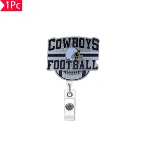 Seahawks Football Glitter Badge Reel, Nfl Team Helmet ID Clip, Perfect for Seahawks Fans, Sports Fan Gear, Unique Gift Idea