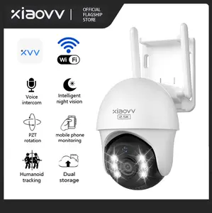 XIAOVV 4MP Security Outdoor/Indoor Wireless Smart Cameras,WiFi PTZ Monitor,2-Way Audio,AI Human Detection,Color Night Vision IP Surveillance Cam