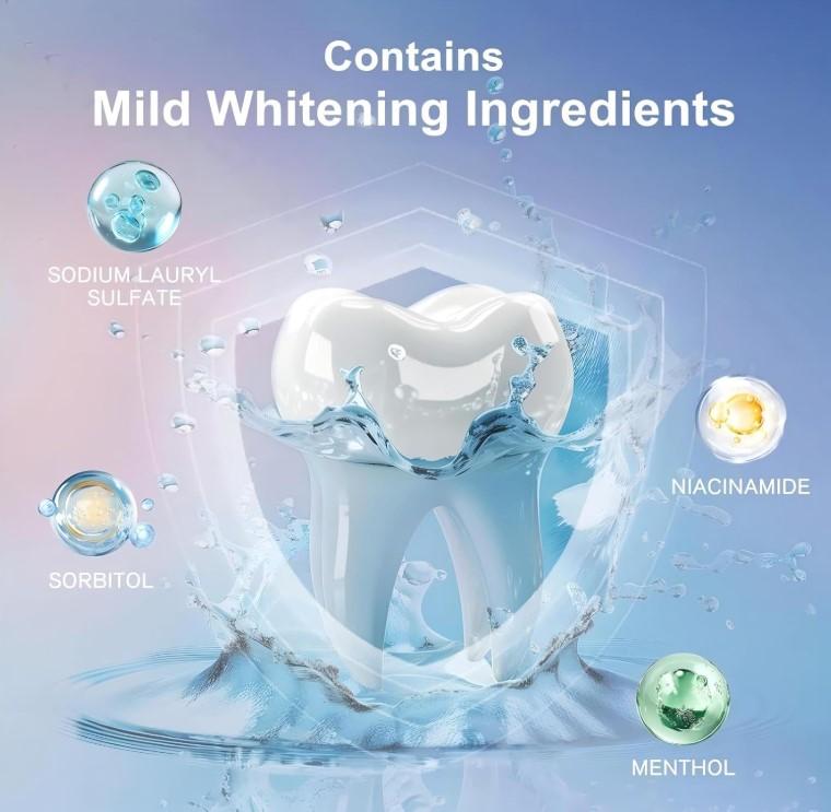 Niacinamide Whitening Toothpaste, Kimralur Triple Whitening Intensive Niacinamides Toothpastes, Fluoride-Free Formula is Suitable for Sensitive Teeth (1)