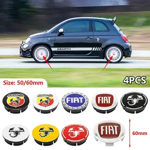 Fiat Car Wheel Hub Center Caps, Special Fit Wheel Hub Center Caps for Car Tires, Personalized Modified Replacement Wheel Hub Protection Caps, Car Modified Wheel Hub Accessories, Fit for Fiat 500/Viaggio/Ottimo/Bravo/Freemont/Linea