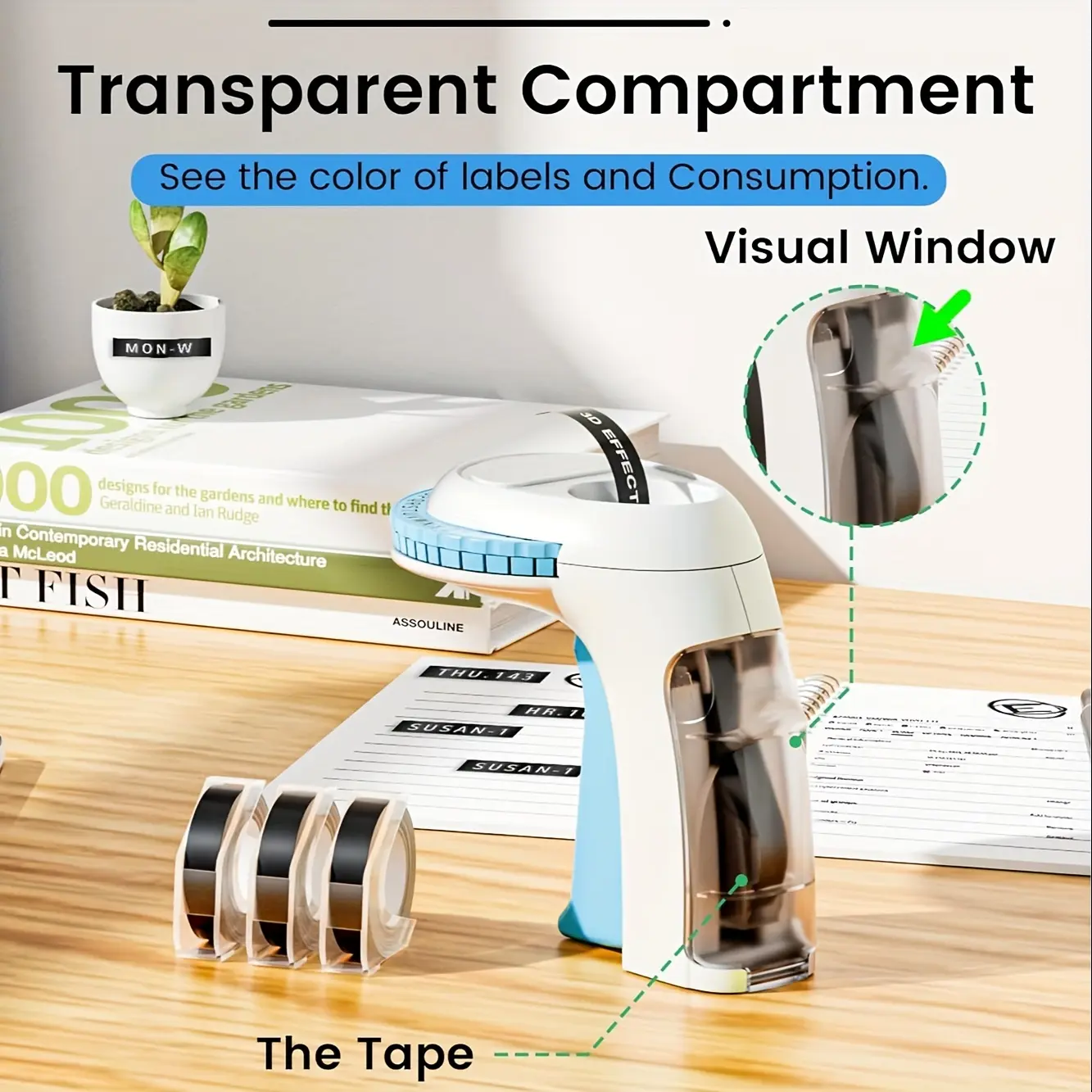 New Embossing Label Maker, Handheld Embossing Label Maker, Vintage Embossing Machine, Vintage Label Printer, With 3 Rolls Of 3D Embossing Labels, Suitable For Home Office, School, Children's DI
