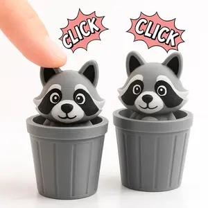 Cute Raccoon in Trash Can Keychain - Fidget Toy -  Sensory Toy - Autism, ADHD, Stress, Anxiety Relief