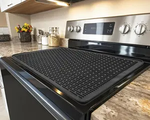 Stove Covers for Stove Top - Silicone Electric Stove Cover Mat - 28 x 20 Ceramic stove guard stove top protector, Heat Resistant Glass Cooktop Cover, Dish Drying Mats for Kitchen Utensils Handheld