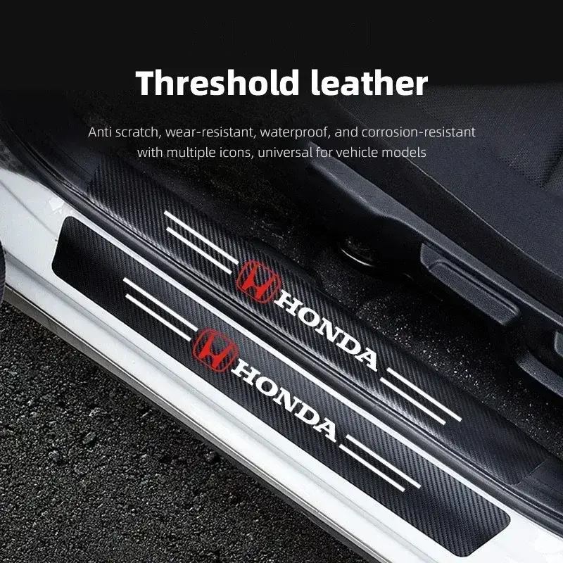 2026 New 4/5 pcs Car Emblem Threshold Anti Scratch Door Sill Protector For Honda Civic Fit Jazz Accord Pilot CRV Odyssey Passport City For your Cars