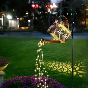 Solar Powered Outdoor LED String Lights, Christmas & Halloween Decorations, Garden Pathway Hanging Lanterns, Vintage Metal Design