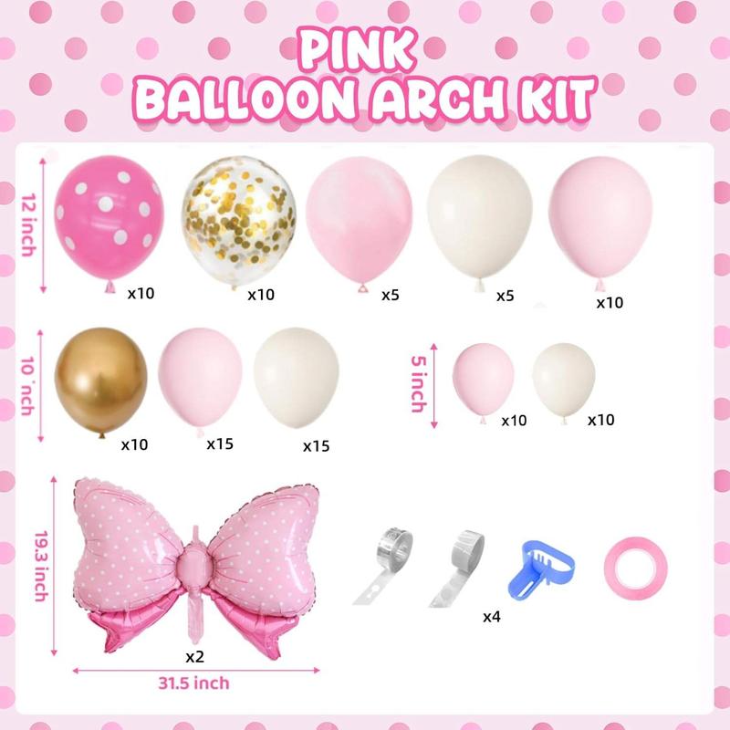106-Piece Pink Birthday Balloon Decoration Kit – Party Decorations Supplies, Party Garland Arch Set for Girls’ Birthday & Baby Shower birthday  decorations