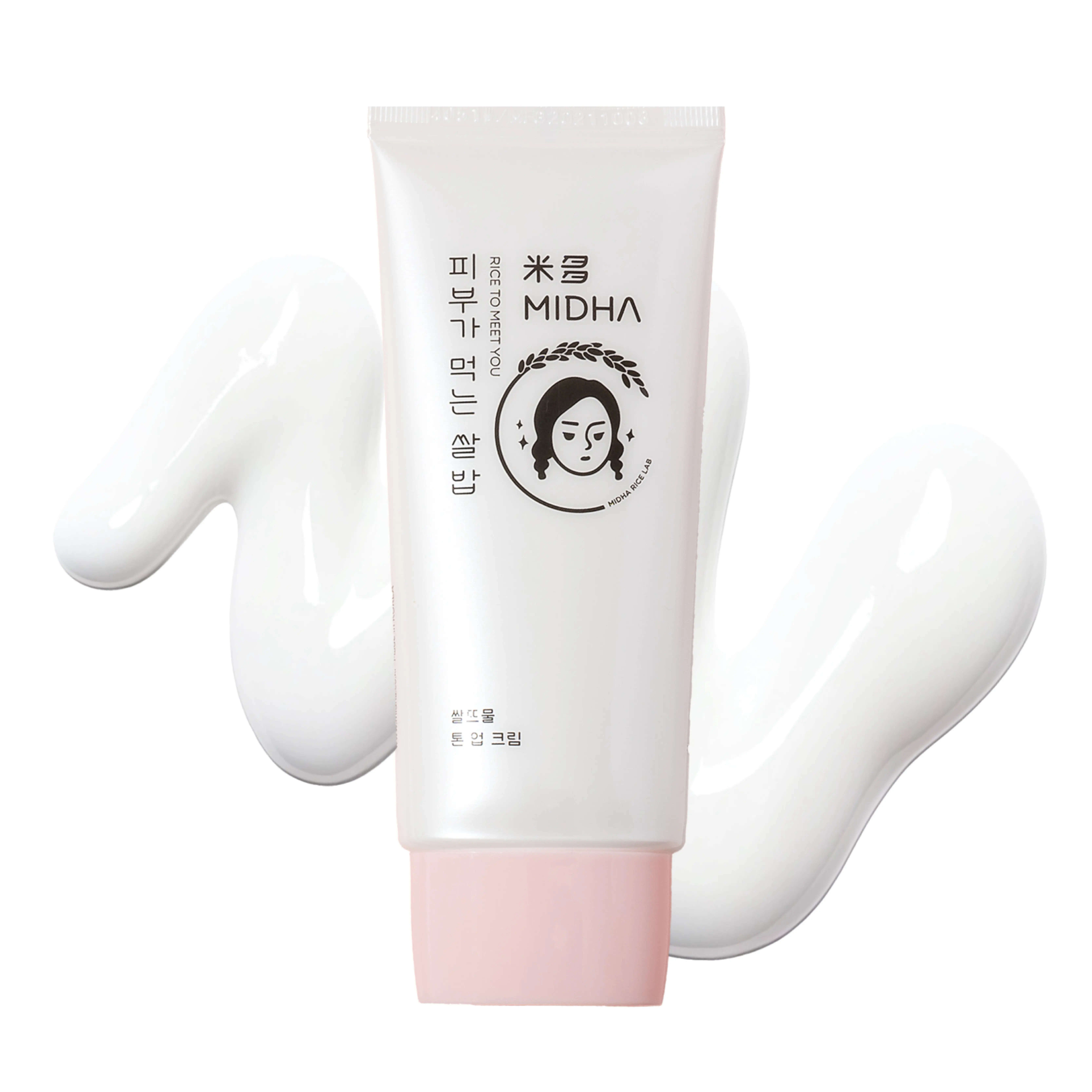 MIDHA RICE TONE UP CREAM, 1.69fl.oz/50ml, Even Skin Tone, Hydrating, Sheer, Natural Tone-Up, No Makeup Natural Tone, Ideal makeup Primer