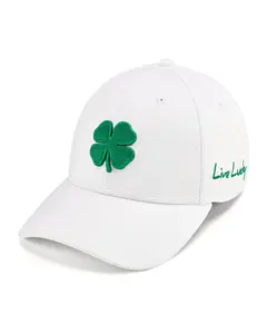 Premium Clover 16 White Fitted Performance Hat