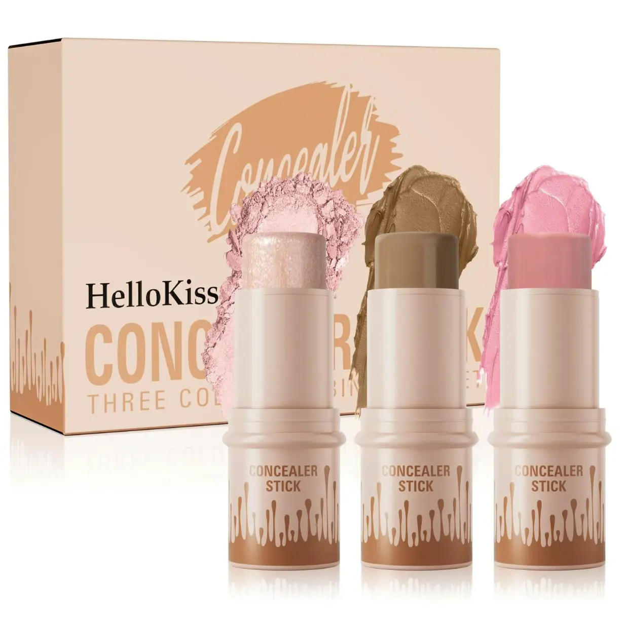 Long-lasting concealer stick, highlighters, sweat and transfer, blush and contour Lightweight waterproof formula for women and girls - bronzer makeup, durable cosmetic