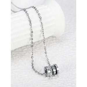 Roman Numeral Triple-ring Necklace, Luxury High-end Daily Necklace