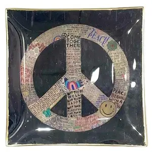 Choose Peace - Large Square Decoupage Plate - 10-in
