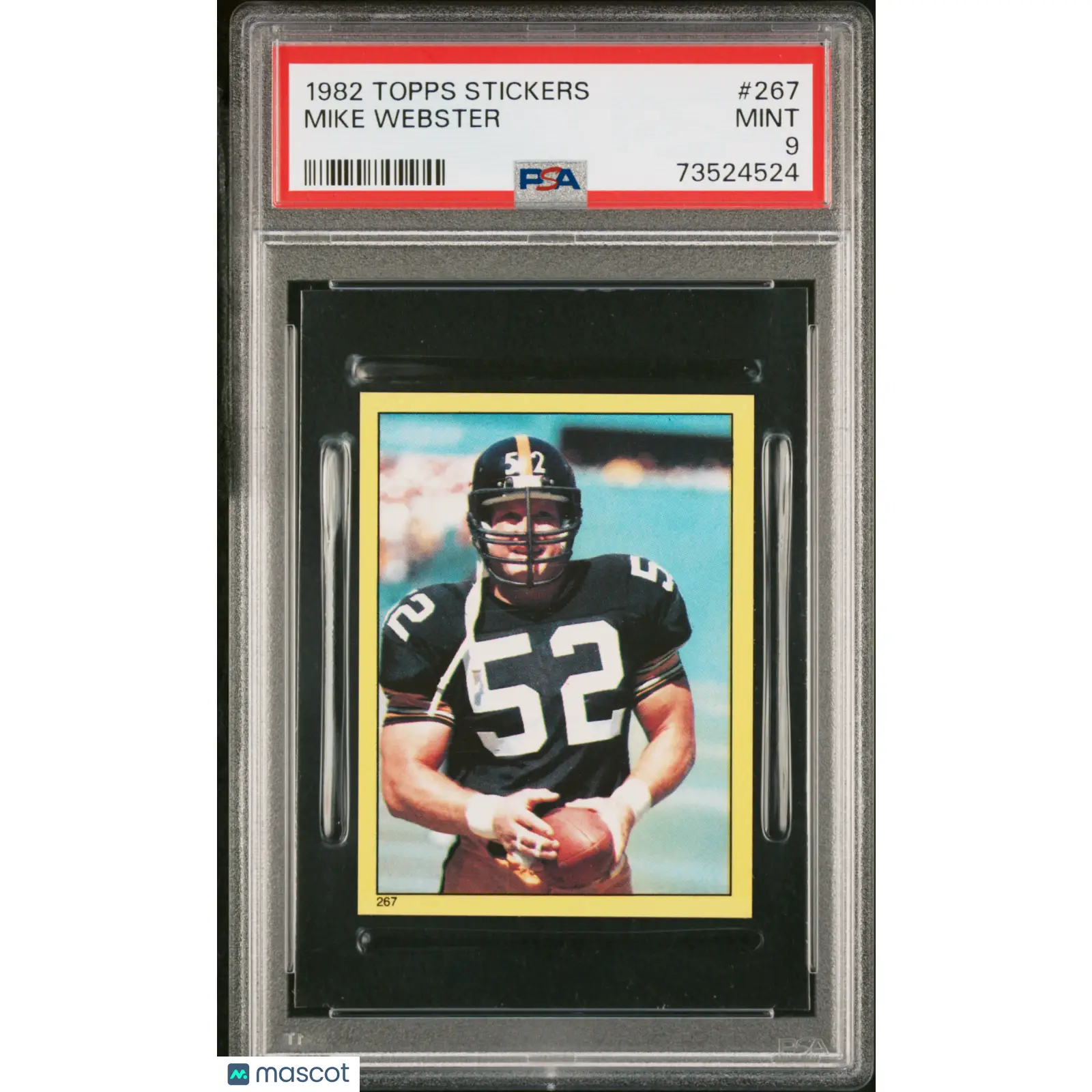Mike Webster PSA 1982 Topps Stickers Football #267 9 73524524