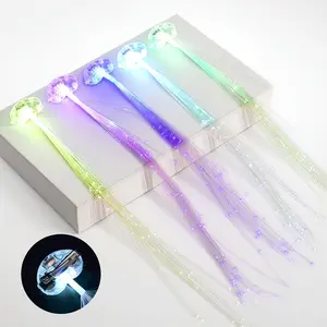 10 Pc LED Hair Light Clips, Multicolor Flashing Fiber Optic Barrettes for Party Rave Club Night LED Accessories