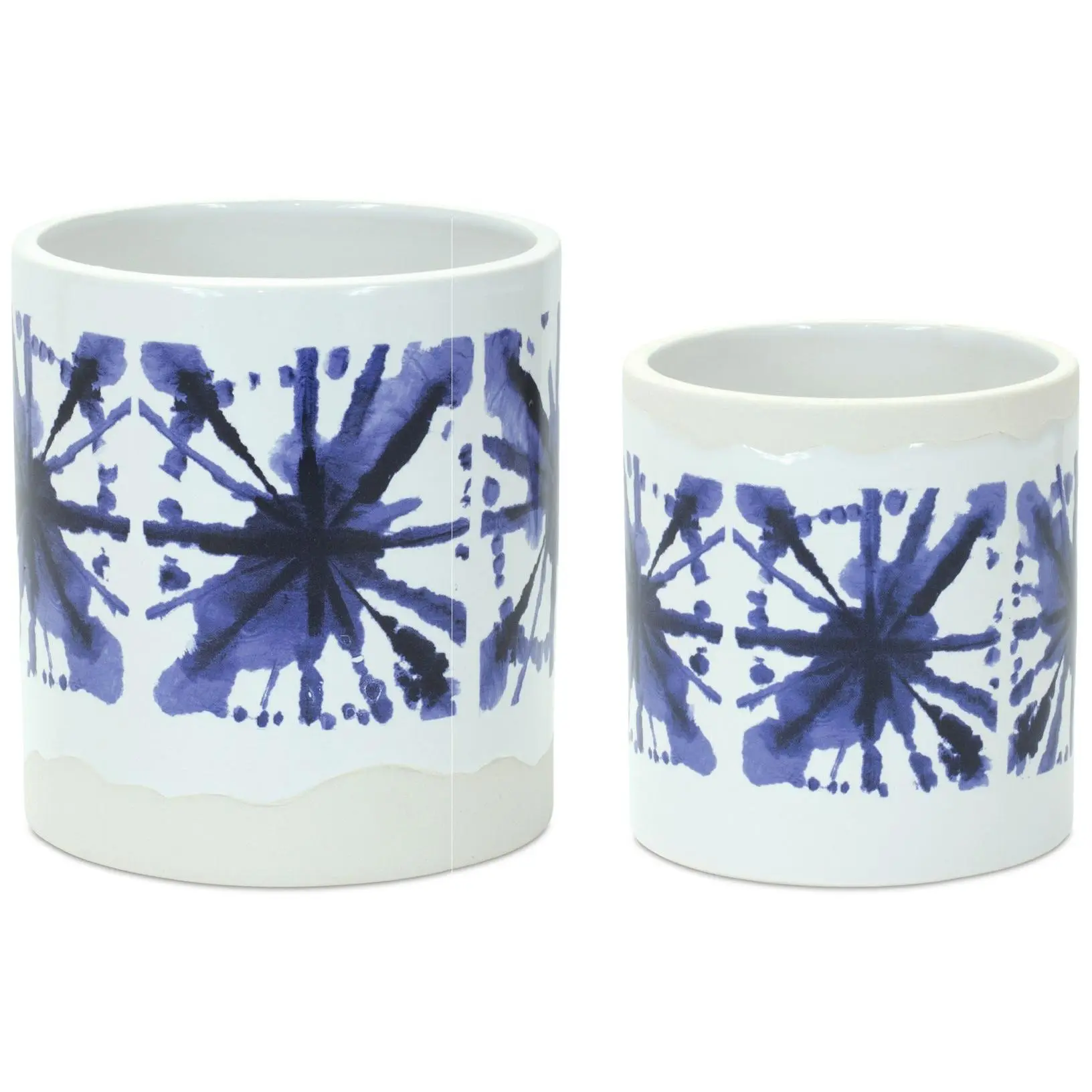 Melrose Tie-Dye Print Ceramic Pot (Set of 2)