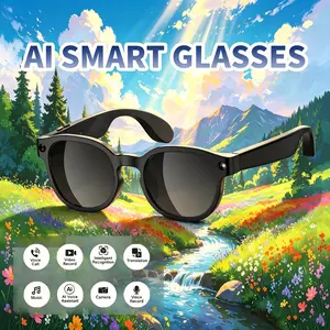 New wireless translation glasses, smart glasses with camera, sunglasses, sunshade for outdoor travel, language translation communication barrier free, open headphones, clear sound quality, voice assistant, recording, shooting, outdoor sports glasses