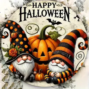 Halloween Gnome Wall Decor with Pumpkin Bat Happy Halloween Print Stickers, Spooky Home Decoration, Festive Holiday Accessories