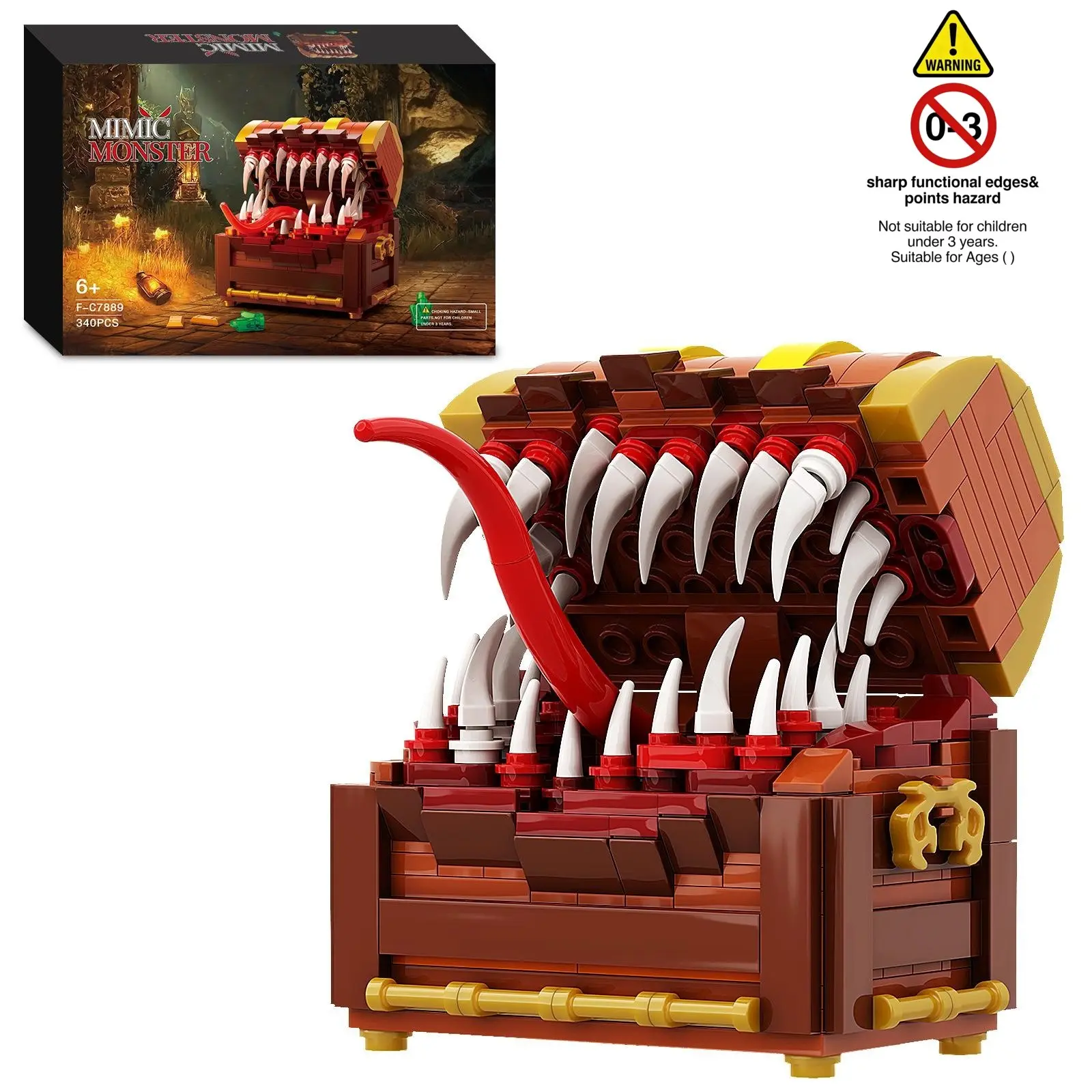366 Pieces Original Treasure Chest Monster Building Blocks Set, Moc Assembly Toy, Ideal for Collectors, Holiday Gifts, Kids Toys, Desktop Decorations, Building Blocks Model