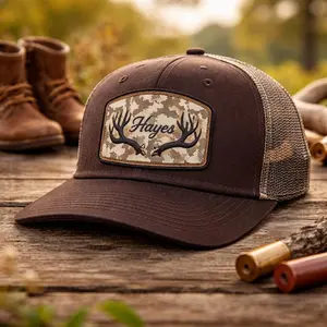 Personalized Kids Camo Antlers Snapback Hat Custom Name Baby Toddler Youth Adjustable Hunting Style Cap Gift for Boys Girls